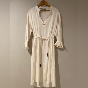 Zara Cream Button-Up Dress